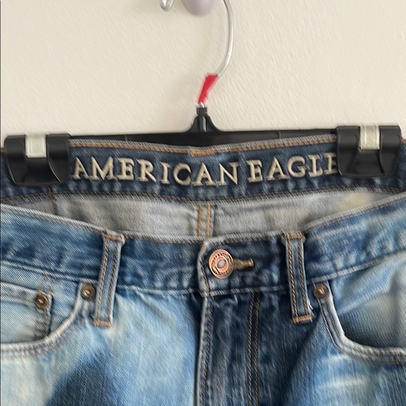 American Eagle Blue Bootcut Tie-Dye Jeans bleached - Picture 7 of 8